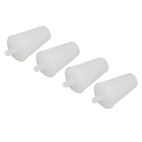 Aramox Silicone Plug Kit: 20 High Temp Heat Resistant Conical Stoppers For Electroplating And Powder Coating Tasks With Excellent Sealing Performance And Durable Construction. Four white silicone conical plugs on white background