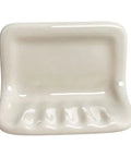 Bone Almond Ceramic Soap Dish Holder For Bathroom Walls With Glazed Finish, Easy Tile Adhesion Install, Not For Flat Surfaces