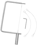Cheese Slicer Kit Stainless Steel Finish No Fuss Arm Install And Wire Cutter For Smooth Slices, including spare wires and tool.