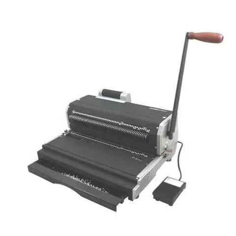 CoilMac-ER Plus Manual Coil Punch with Electric Inserter, 54 Disengageable Pins, 4x5mm Oval Holes, pro-grade binding machine
