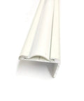 QPN white vinyl 7/8-inch insert molding screw cover for RV trim, side view