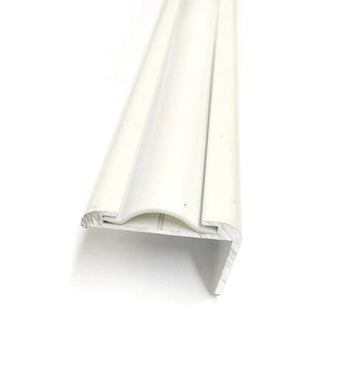 QPN white vinyl 7/8-inch insert molding screw cover for RV trim, side view