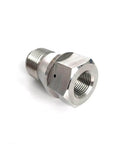 Water jet outlet body adapter 87K, stainless steel, with male external and female internal threads.