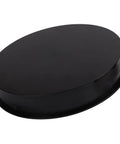 Premium 360 Degree Rotating Turntable Display Stand For Jewelry, Watches, And Digital Products Featuring Smooth Quiet Spin And Energy Saving LED lighting, black base top view.