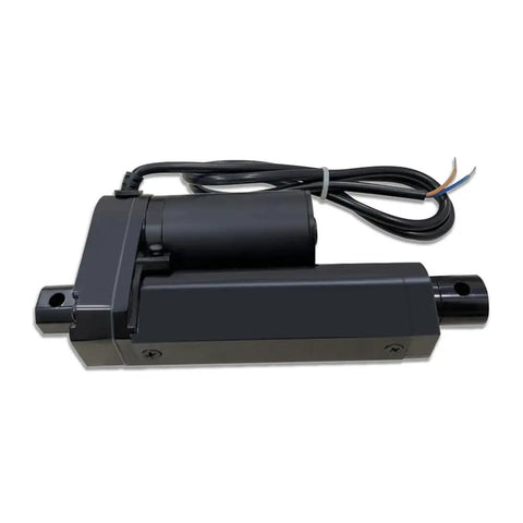 Pair Of Two Inch Stroke 12V Electric Linear Actuators Set, 225 Lbs Load Capacity, 10 Mm Per Second Travel, IP55 Waterproof, Black Aluminum, Heavy Duty Actuators For DIY Projects, Auto, Marine And Robotic Applications, black linear actuator with mounting holes