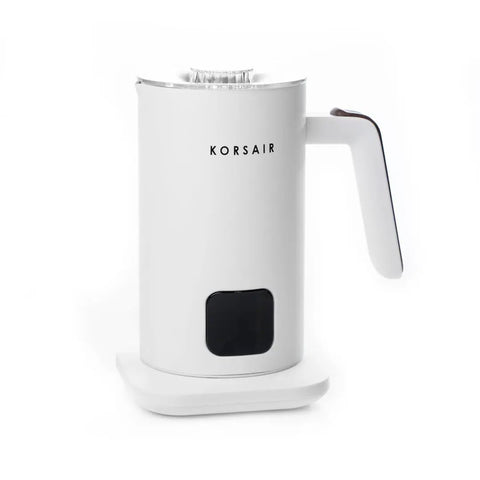 Electric Milk Frother 4 In 1 for Hot and Cold Foam One Touch Automatic Milk Steamer and Warmer Machine white front view