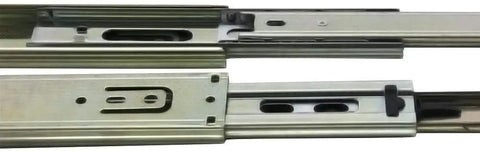 Close view of Quiet 3 Section Drawer Slides With Side Mount For 100 Pound Load Ball Bearing Smooth Glide 8 Inch Heavy Duty Furniture