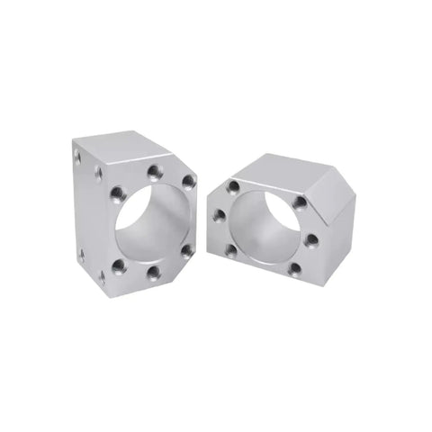 Built Tough SFU2004 Ball Screw Spindle Kit With 2000mm Lead Screw Nut And Precision Motor Assembly For CNC Engraving Machine, silver aluminum housing.