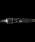 Non Contact Voltage Detector With Triple Alarm CAT IV, bright LED flashlight, showing rugged design, black handheld tool
