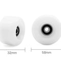 Lit Up Quad Roller Skate Wheels With ABEC Nine Bearings 32mm By 58mm Durable Durathane For Indoor And Outdoor Skating, side view