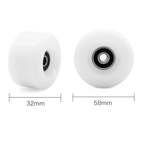 Lit Up Quad Roller Skate Wheels With ABEC Nine Bearings 32mm By 58mm Durable Durathane For Indoor And Outdoor Skating, side view