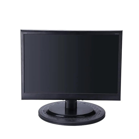 Beefy 12 Inch Heavy Duty Rotating Swivel Ball Bearing Stand for Monitors supporting a flat screen display.