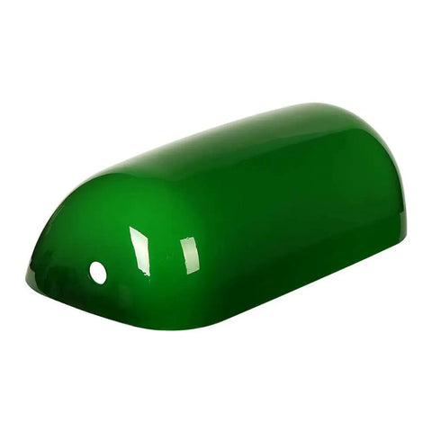 Green Glass Bankers Lamp Shade Replacement Cover for Desk Banker Lamps, 8.85x5.11 inches, green exterior, white interior
