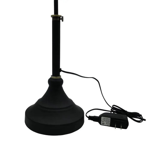 Base and cord of Wide 21.26 Inch Piano Lamp With LED Light Panel, Eye-Caring, adjustable height, black and gold desk lamp