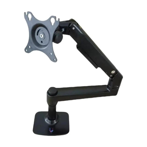Adjustable monitor mount with multi-angle swivel arm, dual pivot rotation, and heavy-duty clamp, Upgrade Your Battlestation With This Badass Adjustable Monitor Mount Featuring An Extended Multi Angle Swivel Arm Smooth Dual Pivot Rotation And Rock Solid Heavy Duty Clamping Power.