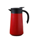 Heavy Duty Stainless Steel Vacuum Flask With Secure Handle Leakproof Travel Mug Keeps Drinks Toasting Hot For 12 Hours in red color.