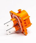 Top Shelf EV High Voltage Connector 2 Pin Male Socket 50 Amp Rated IP67 Weatherproof Straight Plastic Housing slick touch proof design.