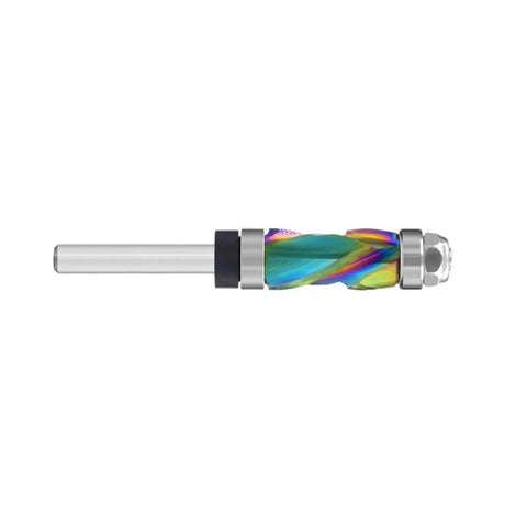 Pro Woodworking Router Bit Set With Dual Upper Lower Bearing Systems For Stable Edging Trimming Plus Vibrations Less 7 Color Coated Shanks, 1/4 inch shank.
