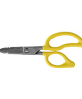 Electrician Scissors For Pros 6.75 Inch Heavy Duty Snips With Serrated Blades Yellow Handles