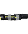 MiniQ40 MK2 Dive Light 250 Lumens Hand Free Underwater Torch with mask strap, black, side view showing design and details.