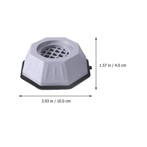 Four Pack Washing Machine Pads Anti Slip Feet For Vibration And Noise Reduction, durable gray pad dimensions 3.93x1.57 in