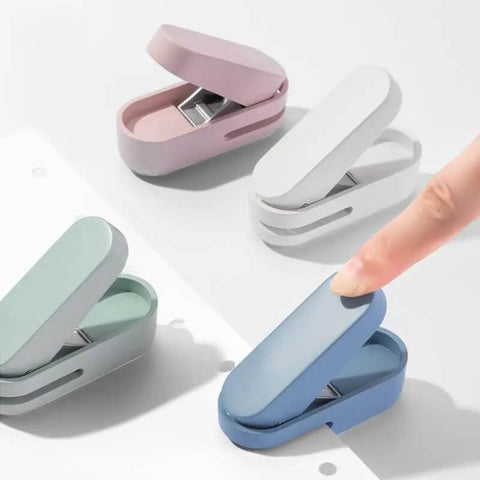 Compact Blue Hole Puncher For 10 Sheets Tiny Single Hole Puncher For Office Use Or Gift For Students Easy One Hand Punch And Secure Storage In Drawer Today with multiple colors shown