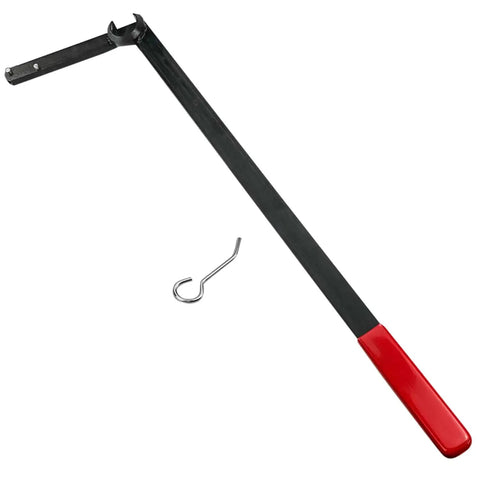 Beefy Heavy Duty Serpentine Belt Removal Tensioner Tool for Mini Cooper S R52 R53 and BMW W11, steel with red grip.