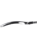 Side view of stainless steel mandoline slicer blade with curved shape and rectangular end