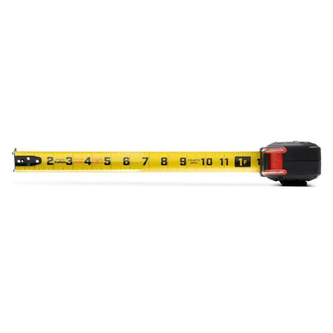 G2 16-Foot Tape Measure With Diamond End Hook Beefy Protective Blade Mylar Coating On First 6 Inches Wider Durable Blade shown extended