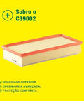 Engine Air Filter Replacement For Audi Q7 Q7 TDI Porsche Cayenne And VW Touareg with embossed paper pleats, yellow packaging