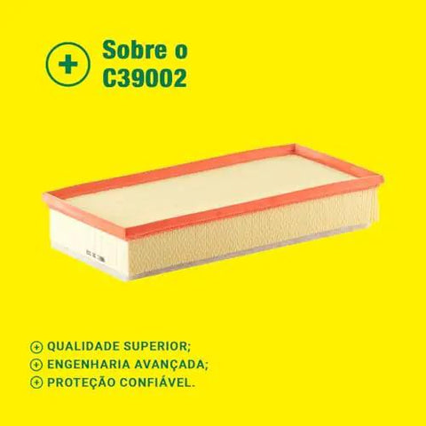 Engine Air Filter Replacement For Audi Q7 Q7 TDI Porsche Cayenne And VW Touareg with embossed paper pleats, yellow packaging