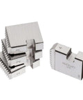 2 Inch HSS Pipe Thread Die Set Includes Four Pieces For Ratchet And 3-Way Threading Tools showing high speed steel cutters for accurate NPT threads.
