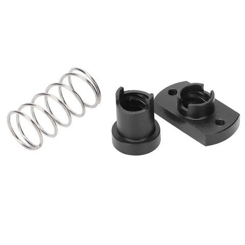 Anti Backlash Nut Kit With 2mm Pitch T8 Thread for Pro Grade 3D Printers and CNC Machines showing components and spring.
