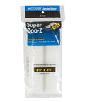 240 Pack 6-5 Inch Roller Covers Hella Smooth Shed Resistant Lint Free White Nap Heavy Duty Paint Rollers For All Enamels Varnishes No Drip Formula Easy To Trim Poly Core in a package with 2 rollers.