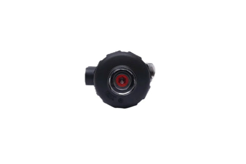 Front view of DN15 One Half Inch Pneumatic Angle Seat Valve For Steam Systems, Air Actuated, with black cap showing threading detail.