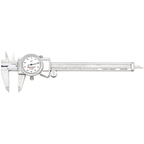 Dial Caliper With Adjustable Bezel And Fitted Case White Face 0 To 6 Inch Range Pro Grade Precision shown from side view