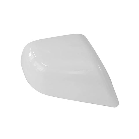 Knockout White Right Side Lower Mirror Cover Cap Fits Tesla Model 3 Years 2017 To 2021 angled view for aftermarket replacement.