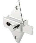 Chrome Diecast Slide Latch Replacement for Cabinets and Doors, 2-3/4 in hole centers, surface mount, visible latch mechanism.