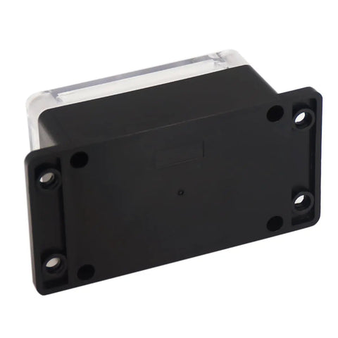 IP65 Waterproof Junction Box Outdoor Enclosure, Clear Cover Project Box Made From ABS PC Plastic, Rugged Weatherproof Electrical Project Case With Fixed Ear Mount, Outdoor Ready 100 x 68 x 50 mm, front view