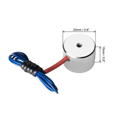 12V DC Electric Lifting Magnet With 25N Holding Force, Compact 20 By 15 mm Electromagnet Solenoid Lift For Industrial Pick And Place