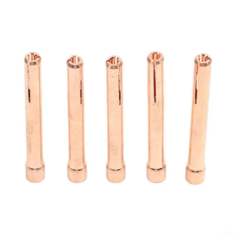 Ultimate 10 Piece Tig Gas Lens Kit For Wp 17 18 And 26 Welding Torch - 5 copper collets for reliable shielding and smooth arcs.