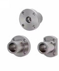 Long Sleeve Round Flanged Mount Shaft Supports for Linear Motion Automation Components, Oval Shape, 20mm Diameter