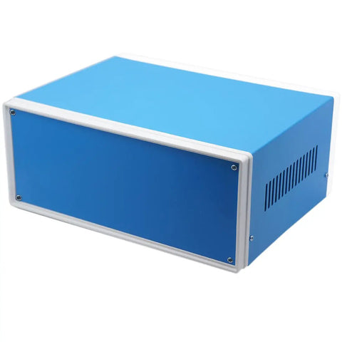 Blue Metal Electronics Enclosure Project Case For DIY Builds Junction Box With Four Mounting Feet 12.6 X 10.6 X 4.7 Inches Tough Protective Housing