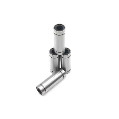 Four Pack 8x15x45mm Linear Motion Bearings LM8LUU ABEC 7 Long Type Steel For Smooth Precision Movement Low Noise Operation High Temperature Tolerance Up To 105C Great for CNC Machining 3D Printers And Robotics, four steel bearings arranged upright