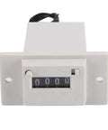 Four Digit Mechanical Pulse Counter Totalizer, Electromagnetic Industrial Counter, DC12V Powered for Water Meter Systems, front view