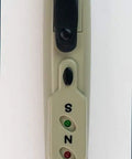 Front view of AMY6 Magnetic Tester Blue With Easy To Use Pocket Clip And Pen Style Design Red And Green LED Visual Alerts
