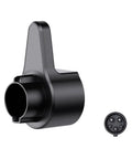 Heavy Duty EV Charger Wall Mount Holder For SAE J1772 Electric Vehicle Nozzle, black plastic charging dock with nozzle detail.