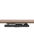 Under Desk Slide Out Pencil Drawer For Office, 15 Inch Wide Black Storage Organizer With Ball Bearing Slides installed under desk