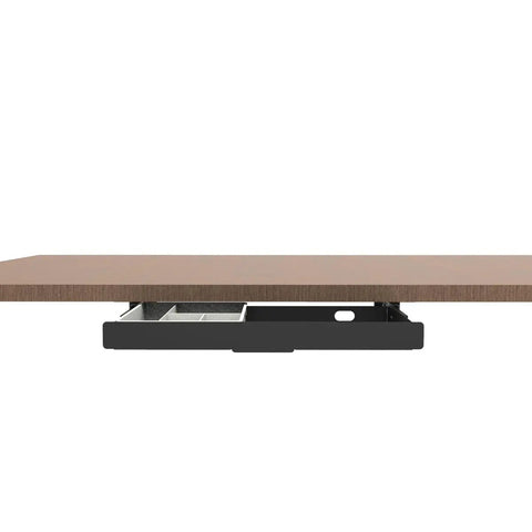 Under Desk Slide Out Pencil Drawer For Office, 15 Inch Wide Black Storage Organizer With Ball Bearing Slides installed under desk