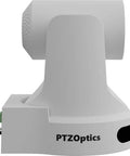 Dual White Ptz Camera Bundle With 20x Optical Zoom Native Sdi Hdmi Usb And Ndi Hx Streaming Plus Smooth Joystick Controller Wall Mounts And Essential Care Kit For Rock Solid Live Productions side view of white PTZ camera with joystick controller mount